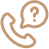 A brown pixel art of a phone with question mark on it.