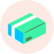 A green box with white stripes on it.
